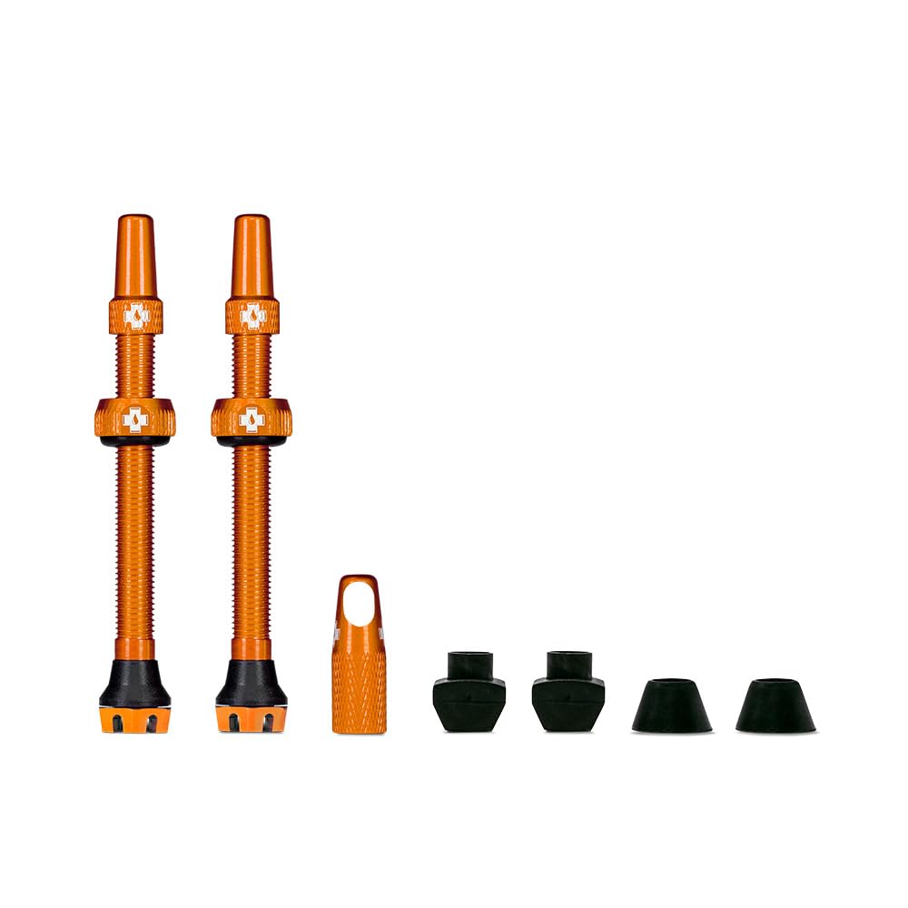 Muc-Off Orange Presta Tubeless Ventile, 60 mm - Hochwertige Anti-Leck Fahrradventile mit integriertem Werkzeug zum Entfernen des Ventilkerns Muc-Off Orange Presta Tubeless Ventile, 60 mm - Hochwertige Anti-Leck Fahrradventile mit integriertem Werkzeug zum Entfernen des Ventilkerns von Muc-Off