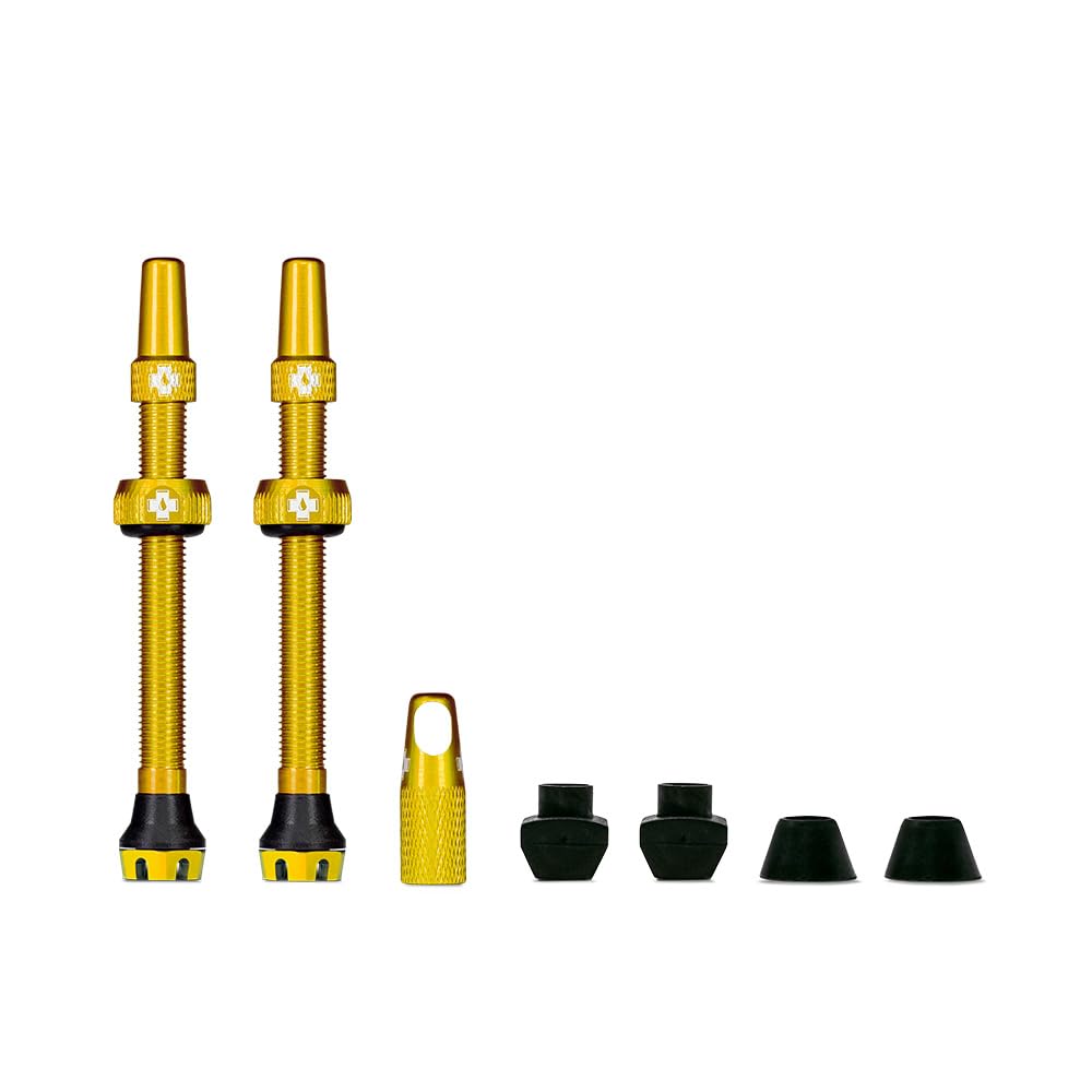 Muc-Off Goldene Presta Tubeless Ventile, 44 mm - Hochwertige Anti-Leck Fahrradventile mit integriertem Werkzeug zum Entfernen des Ventilkerns Muc-Off Goldene Presta Tubeless Ventile, 44 mm - Hochwertige Anti-Leck Fahrradventile mit integriertem Werkzeug zum Entfernen des Ventilkerns von Muc-Off