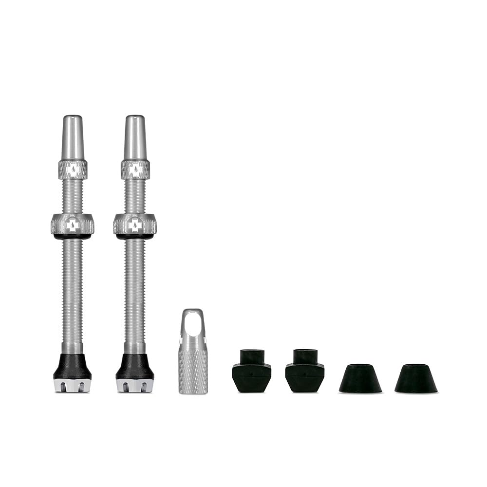 Muc-Off Silberne Presta Tubeless Ventile, 60 mm - Hochwertige Anti-Leck Fahrradventile mit integriertem Werkzeug zum Entfernen des Ventilkerns Muc-Off Silberne Presta Tubeless Ventile, 60 mm - Hochwertige Anti-Leck Fahrradventile mit integriertem Werkzeug zum Entfernen des Ventilkerns von Muc-Off