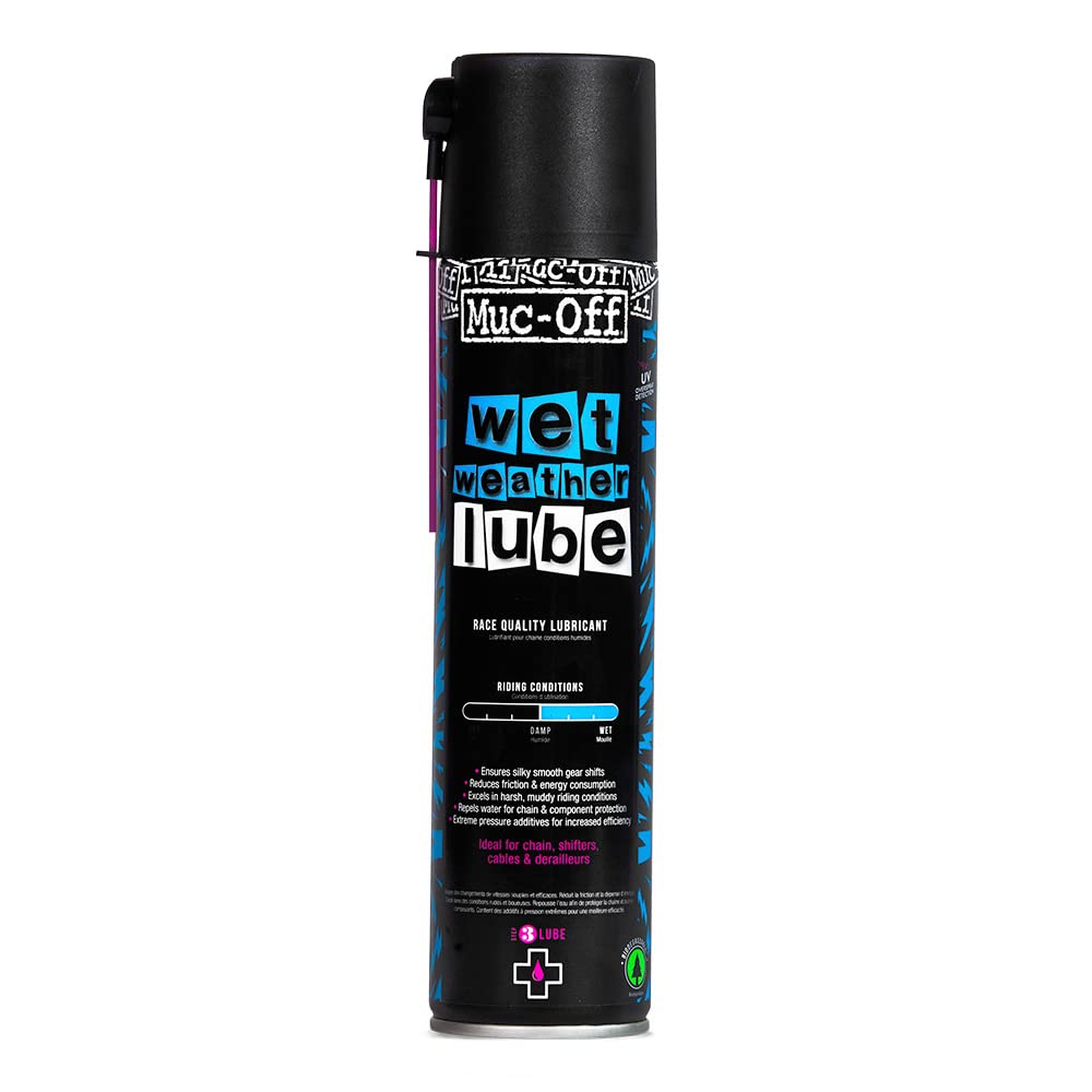Muc-Off Wet Weather Lube Kettenöl Fahrrad für Nasses Wetter 400 ml - Biologisch Abbaubares Fahrrad Schmierfett Kettenfett, Kettenspray Fahrrad, Hohe Wirksamkeit Über Lange Strecken - Für Jedes Wetter Muc-Off Wet Weather Lube Kettenöl Fahrrad für Nasses Wetter 400 ml - Biologisch Abbaubares Fahrrad Schmierfett Kettenfett, Kettenspray Fahrrad, Hohe Wirksamkeit Über Lange Strecken - Für Jedes Wetter von Muc-Off