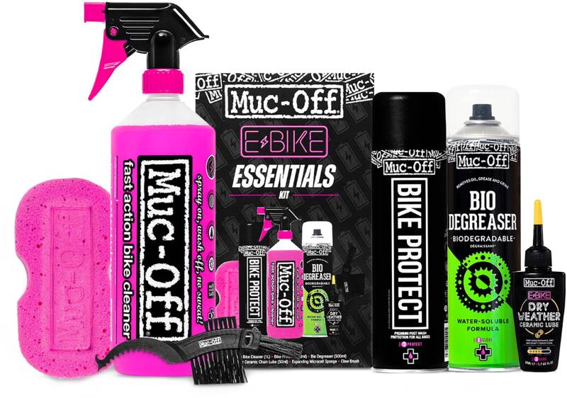 Muc-Off eBike Essentials Kit - Essentials zum Reinigen und Schützen Ihres E-Bikes - Enthält Muc-Off Fahrradreiniger, Bike Protect und Mehr von Muc-Off