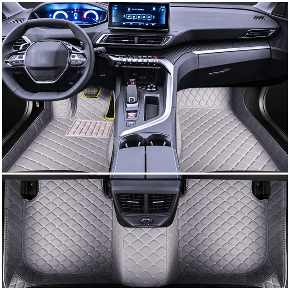 Auto Fußmatten Set für Mercedes Benz C-Class W204 2008-2016 Fussmatten All-Schutz Leder wasserdichte Auto Zubehör Grau von Muchkey