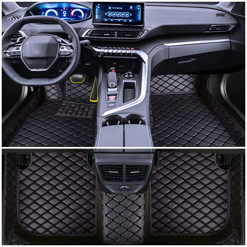 Auto Fußmatten Set für Mercedes Benz GLE 5seat 2020 Fussmatten All-Schutz Leder wasserdichte Auto Zubehör Schwarz von Muchkey