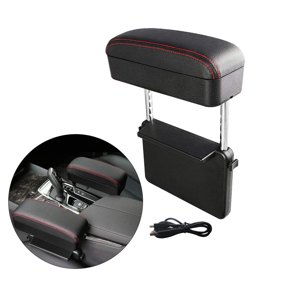 Muchkey Auto Armlehnen Drahtloses Lade Multifunktionsverstellbare Universal Mittelarmlehne Armlehne Kunstleder Aufbewahrungsbox Mittelkonsole Armlehnen Autozubehör 1pc Black&Red Muchkey Auto Armlehnen Drahtloses Lade Multifunktionsverstellbare Universal Mittelarmlehne Armlehne Kunstleder Aufbewahrungsbox Mittelkonsole Armlehnen Autozubehör 1pc Black&Red von Muchkey