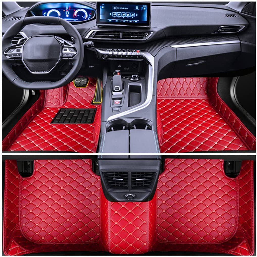 Muchkey Auto Fußmatten Leder Bodenmatte für Mazda CX5 CX-5 2000-2023 Allwetter Fussmatten Set Zubehör Fußmatte Rot von Muchkey