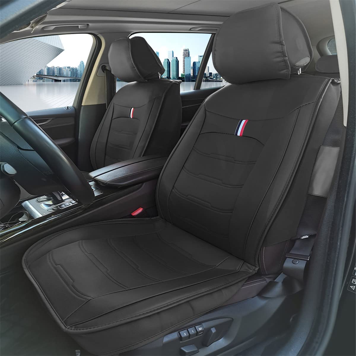 Muchkey Autositzbezüge für Toyota Hilux 2015-2021 5 sitze Sitzbezüge Leder Voll Vorderseite und Rückseite Autositze Farbe schwarz von Muchkey