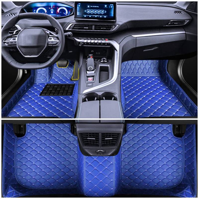 Muchkey Custom Auto Fußmatten für 99% Automodelle Fussmatten All-Schutz Leder wasserdichte Auto Zubehör Blau von Muchkey