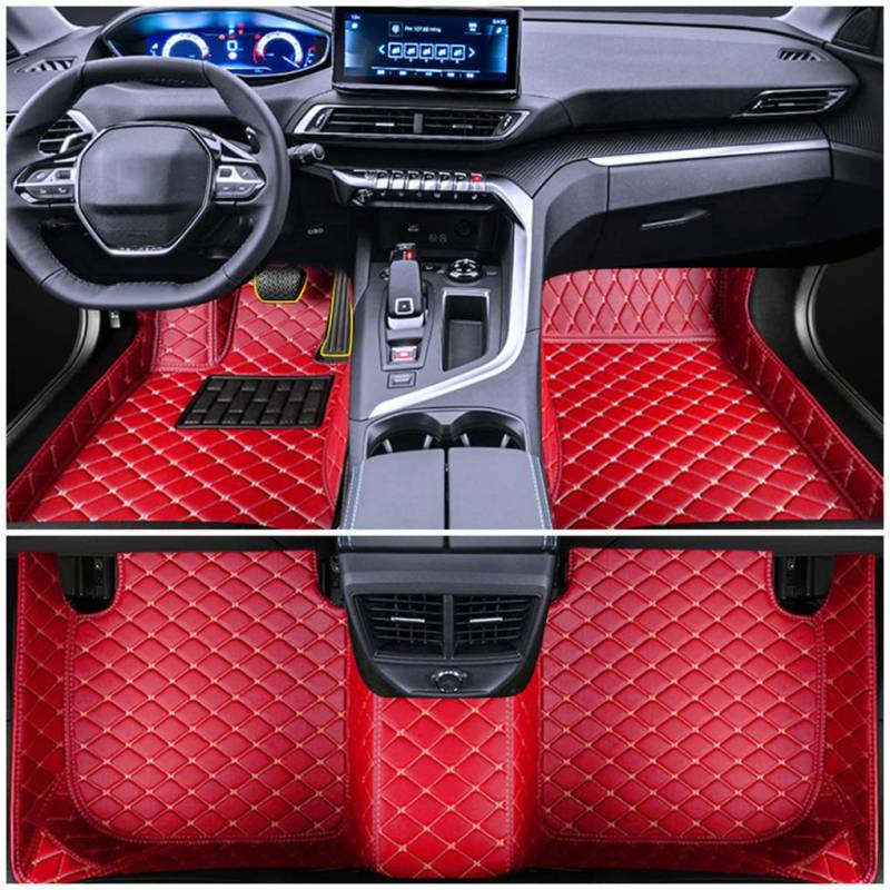 Muchkey Custom Auto Fußmatten für Audi A1 A3 A4 A4L A5 A6 A6L A7 A8 S3 S5 S6 S7 S8 Q2 Q3 Q5 Q7 TT R8 RS e-tron Rot von Muchkey