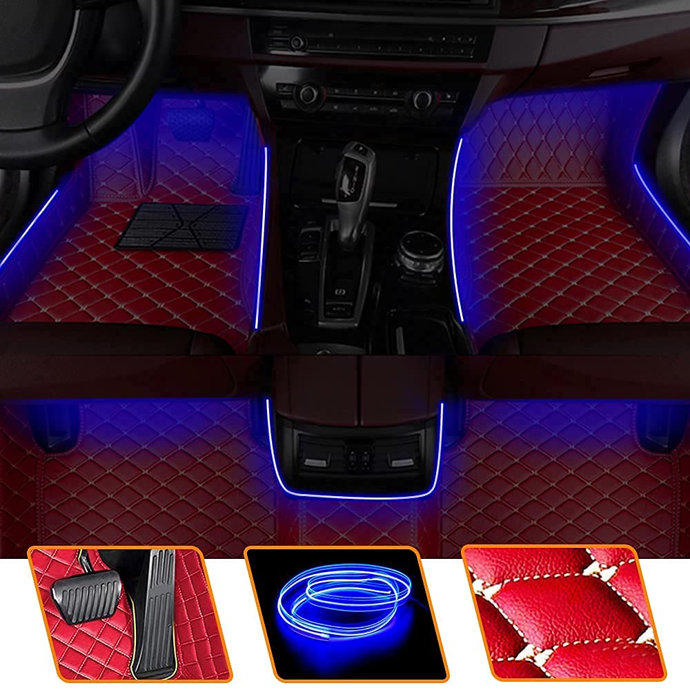 Muchkey Fußmatten Auto Blau Leuchtende Bodenmatte Anpassen 95% Automodelle Allwetter Fussmatten Set Zubehör Fußmatte Rot Muchkey Fußmatten Auto Blau Leuchtende Bodenmatte Anpassen 95% Automodelle Allwetter Fussmatten Set Zubehör Fußmatte Rot von Muchkey