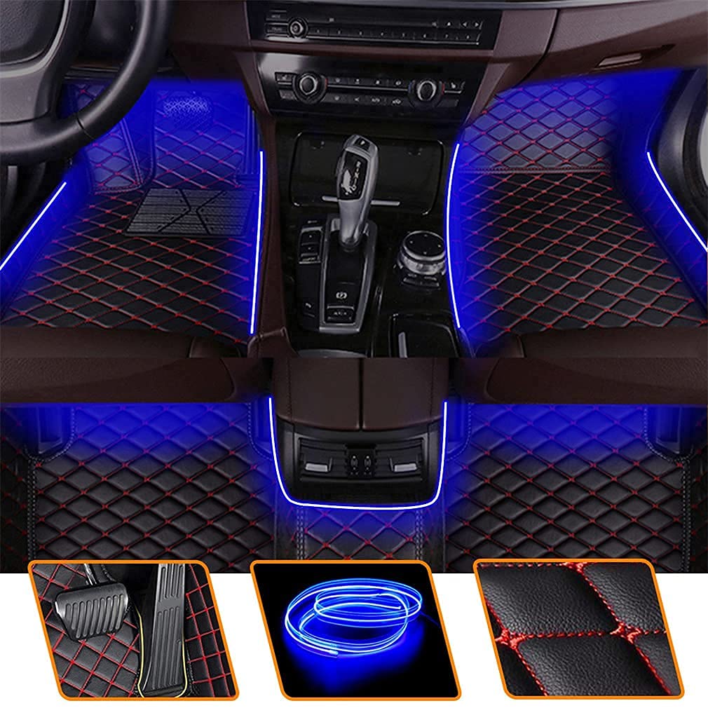 Muchkey Fußmatten Auto Blau Leuchtende Bodenmatte Anpassen 95% Automodelle Allwetter Fussmatten Set Zubehör Fußmatte Schwarz Rot Muchkey Fußmatten Auto Blau Leuchtende Bodenmatte Anpassen 95% Automodelle Allwetter Fussmatten Set Zubehör Fußmatte Schwarz Rot von Muchkey