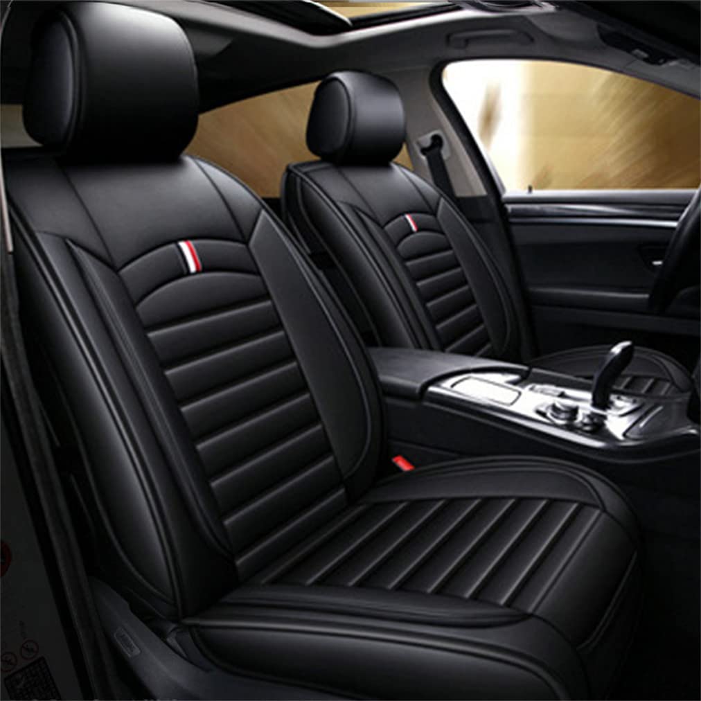 Muchkey Sitzbezug Auto Vordersitze für Audi Q7 SQ7 Fahrersitz und Beifahrer Sitzbezügesets Sitzbezüge & Auflagen zubehör Innenraum Farbe Schwarz von Muchkey