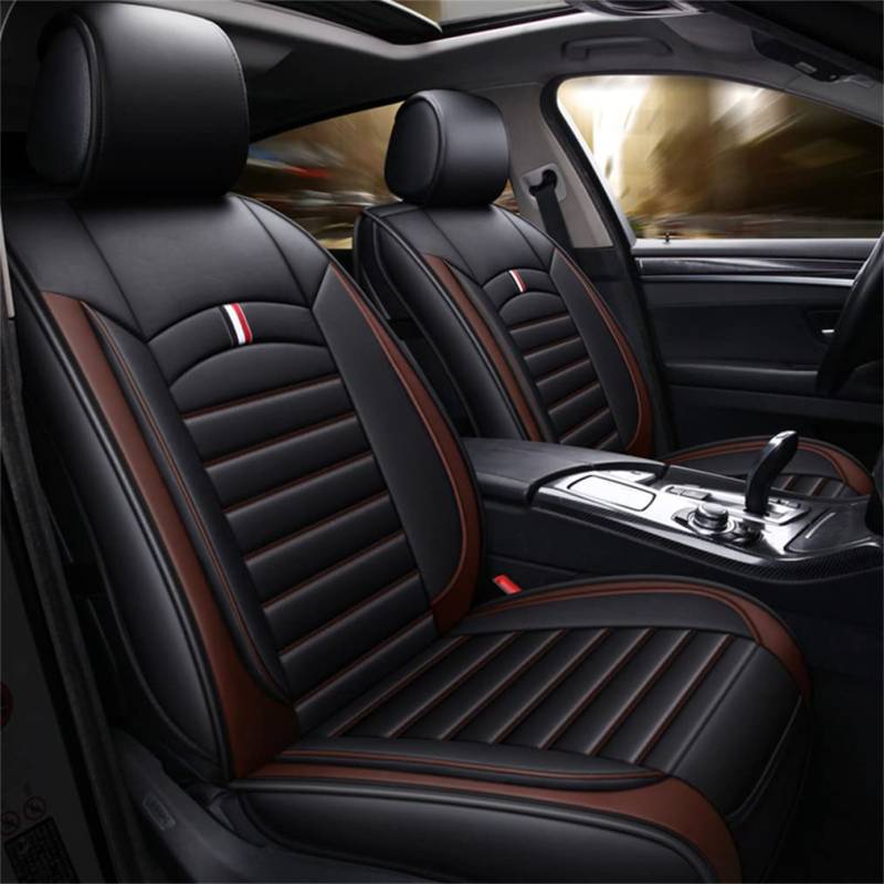 Muchkey Sitzbezug Auto Vordersitze für Volvo XC40 XC60 XC70 Fahrersitz und Beifahrer Sitzbezügesets Sitzbezüge & Auflagen zubehör Innenraum Farbe Schwarz Kaffee von Muchkey