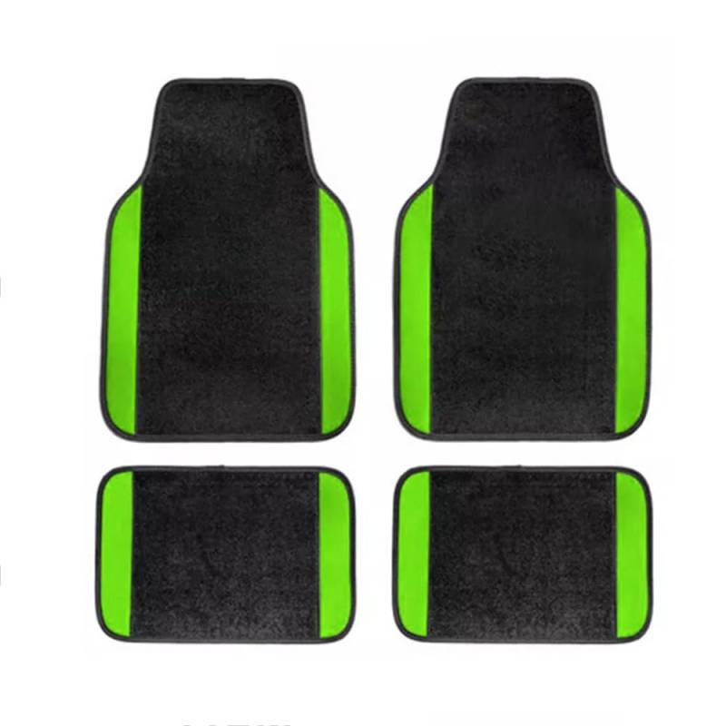 Muchkey Universell Auto Fußmatten passen auf die meisten Autos,SUVs und LKWs,Vorne + Hinten Matten komplettes Set mit Bodenbelägen im farbenfrohen Konturendesign,B1-Grün von Muchkey