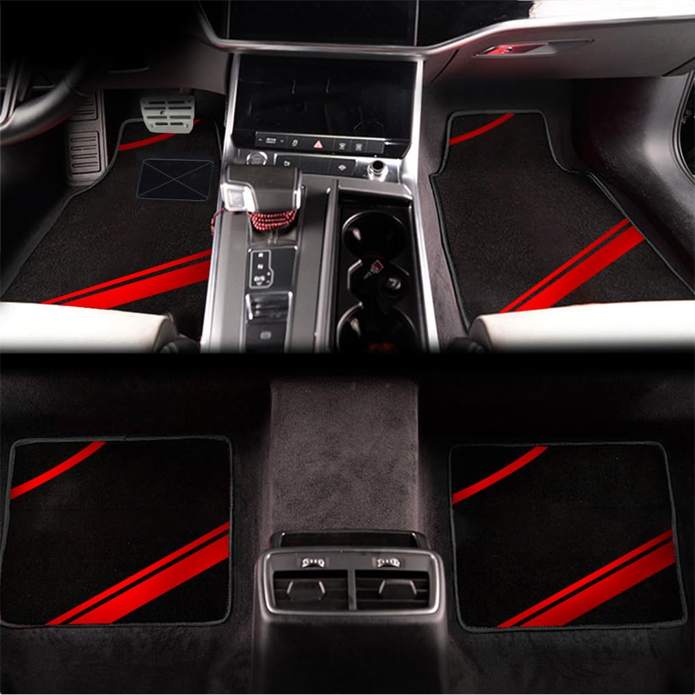 Muchkey Universell Auto Fußmatten passen auf die meisten Autos,SUVs und LKWs,Vorne + Hinten Matten komplettes Set mit Bodenbelägen im farbenfrohen Konturendesign,B6-Rot Muchkey Universell Auto Fußmatten passen auf die meisten Autos,SUVs und LKWs,Vorne + Hinten Matten komplettes Set mit Bodenbelägen im farbenfrohen Konturendesign,B6-Rot von Muchkey