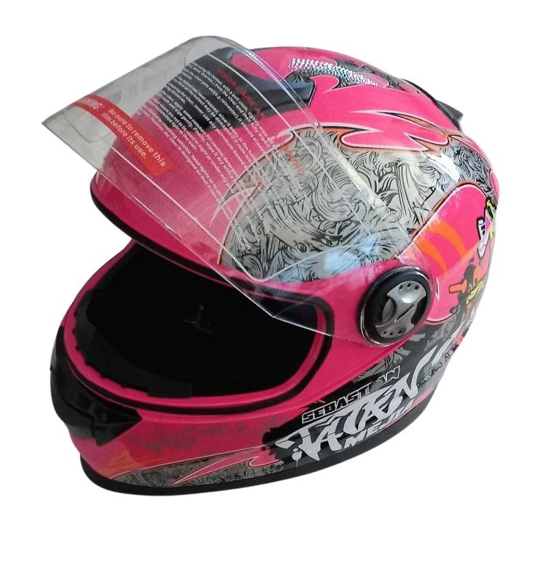 Kinder Integralhelm Mejia – Motorradhelm für Kinder, ABS-Schale, robuster Kinderhelm für Downhill, Quad und Motocross Pink (XS) von Mud Defeater Motor