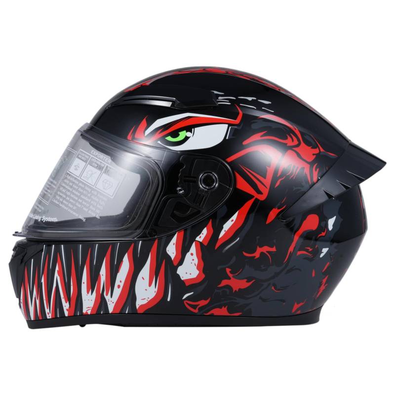Motorradhelm, Integralhelm mit Sonnenblende, Robuster & Leiser Motorrad Helm, Unisex Erwachsene,Motorrad-Radhelm Full Face Fashion Lightweight für Motorradrennen von Mulcort