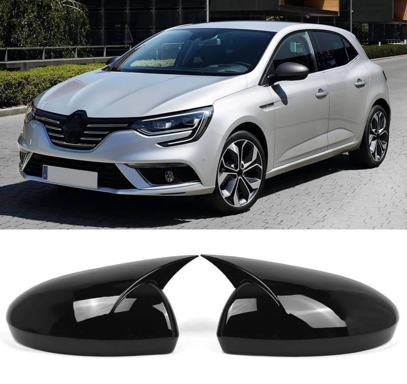 Mulcort 2 stücke Seite Spiegel Abdeckung Tür Flügel Spiegel Abdeckung Kappe Seitenspiegelschutz für Fahrzeuge Kompatibel mit Renault Megane 4 MK4 2016-2020 963737470R 963742692R von Mulcort