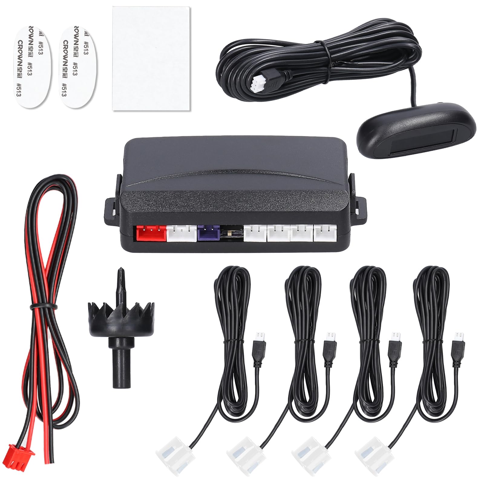 Mulcort Einparkhilfe 4 Parksensoren, LCD-Display, Auto-Parksensor-Rückfahrradarsystem Buzzer Alarm Warnung, Selbstdiagnosefunktion Weiß Mulcort Einparkhilfe 4 Parksensoren, LCD-Display, Auto-Parksensor-Rückfahrradarsystem Buzzer Alarm Warnung, Selbstdiagnosefunktion Weiß von Mulcort