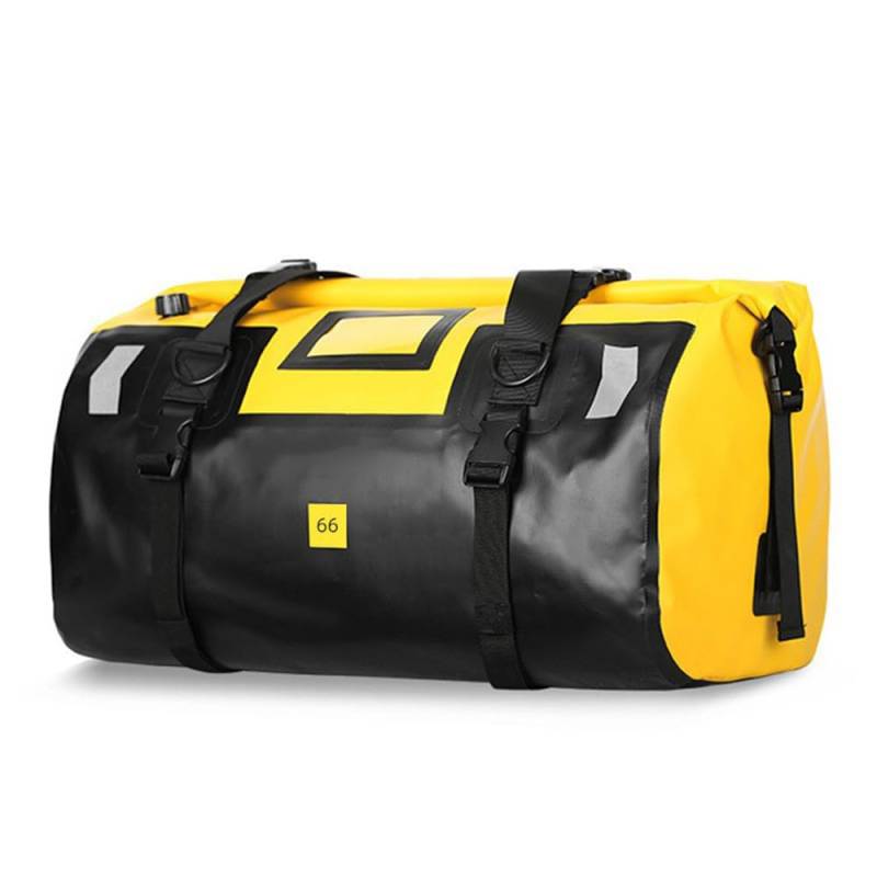 Mulcort Motorradtasche Gepäckrolle, Motorrad-Trockentasche, 66L wasserdichte Motorrad-Trockentasche, mit großem Fassungsvermögen und Rolltop-Verschluss, Schultergurten, Reflektierendem Design Gelb von Mulcort