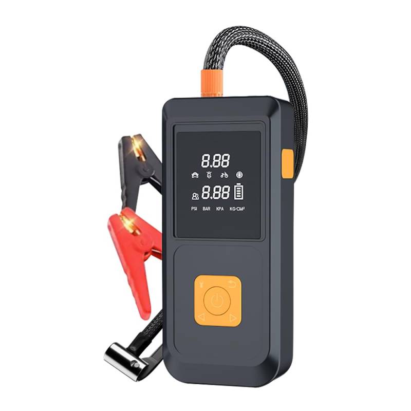Mulcort Starthilfe mit Luftkompressor 1000 A Peaks Kfz-Batterie-Booster-Kraftpaket (bis zu 4,0 l Benzin- oder Dieselmotoren) mit LED-Licht, Powerbank-Funktion, digitaler Reifenfüller von Mulcort
