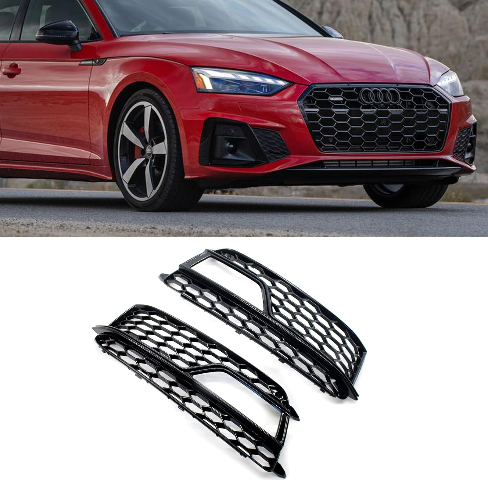Stoßstange Gitter vorne links / rechts Nebelscheinwerfer Abdeckung Trim Ersatz für Audi S5 A5 S-Line 2013-2016 von Mulcort