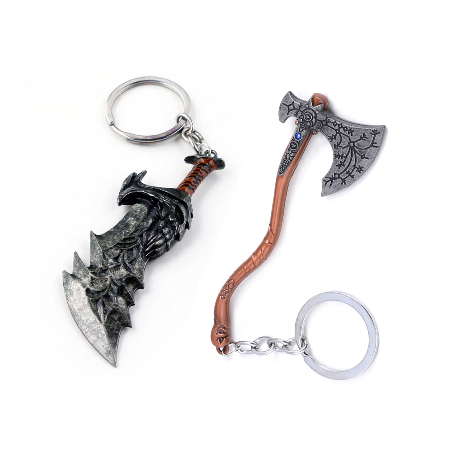 Mullike God Of War Schlüsselanhänger - Kratos Leviathan Axt, Klingen des Chaos - Geschenke für Männer, Teenager, Spiel-Fan - 2 Stück - Geeignet für Alle Mullike God Of War Schlüsselanhänger - Kratos Leviathan Axt, Klingen des Chaos - Geschenke für Männer, Teenager, Spiel-Fan - 2 Stück - Geeignet für Alle von Mullike
