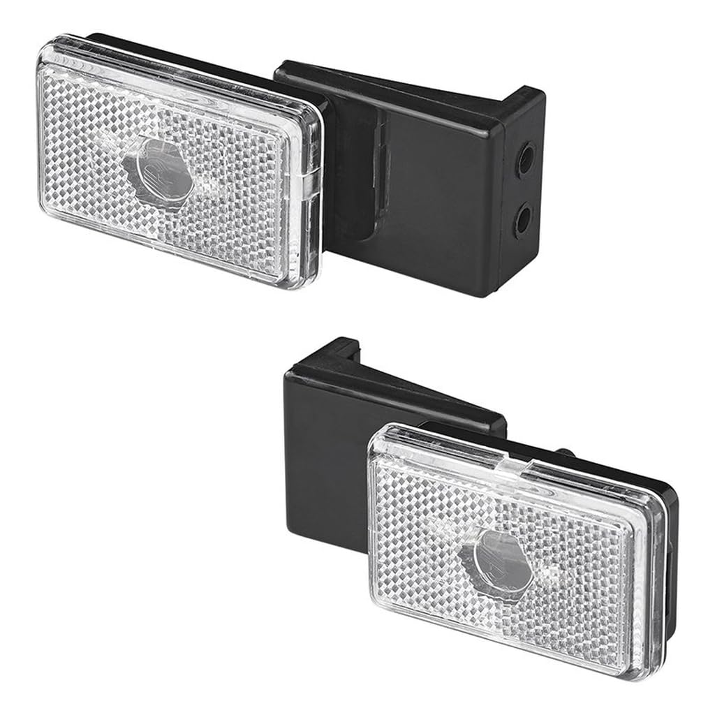 MultiBros 2x Positionsleuchten weiß 12V mit Soffitte C5W – 110x45x51 mm – Begrenzungsleuchte mit E-Prüfzeichen – Positionslicht für Anhänger, Wohnwagen & Trailer von MultiBros