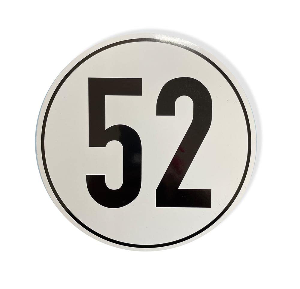 52 km/h Schild selbstklebend - Aufkleber 52 km/h Schild selbstklebend - Aufkleber von Multicar