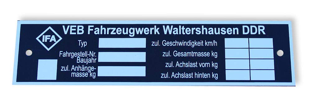 Multicar IFA Typenschild Multicar IFA Typenschild von Multicar
