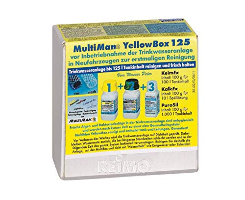 Unbekannt Multiman Yellowbox Wassertankreinigung bei Neufahrzeugen (Beseitigung Kunststoffgeschmack und Schutz vor Verkeimung), Tankgröße:Tanks ab 10-125 l von Multiman