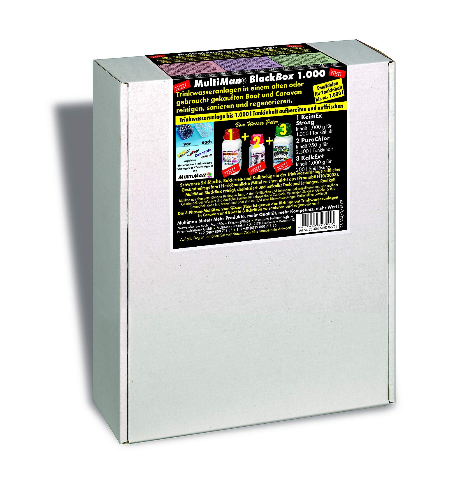 Multiman BlackBox 1000-3-er Set für Tanks ab 500-1000 l - Sanierung und Regenerierung von Trinkwasseranlagen mit Alten Biofilmen in ungepflegten o. gebrauchten Fahrzeugen Multiman BlackBox 1000-3-er Set für Tanks ab 500-1000 l - Sanierung und Regenerierung von Trinkwasseranlagen mit Alten Biofilmen in ungepflegten o. gebrauchten Fahrzeugen von Multiman