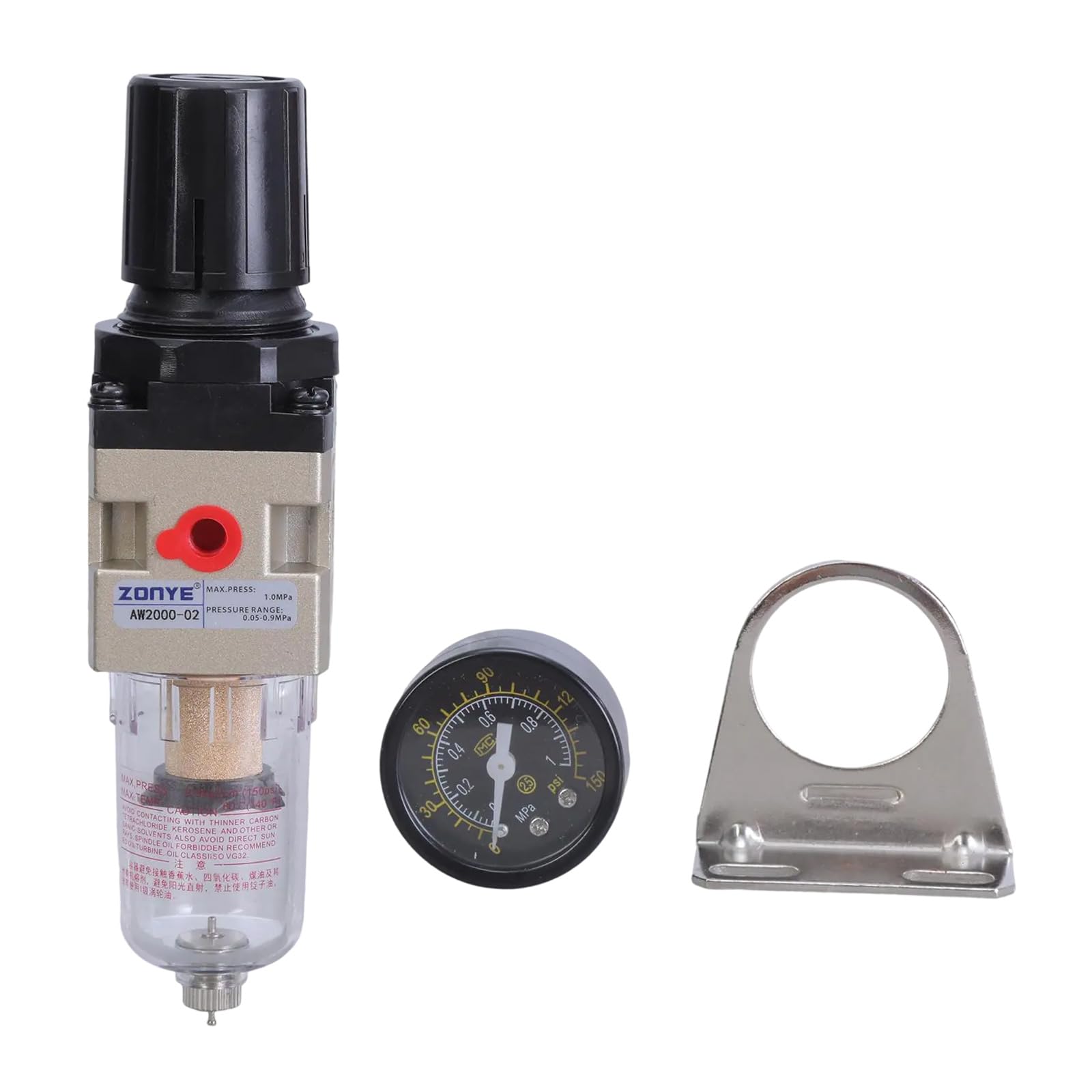 Industrieller 1/4 BSPT Luftfilterregler Combo Aluminium Luftfilter Druckregler für saubere und sichere Luftversorgung Industrieller 1/4 BSPT Luftfilterregler Combo Aluminium Luftfilter Druckregler für saubere und sichere Luftversorgung von Mumuve
