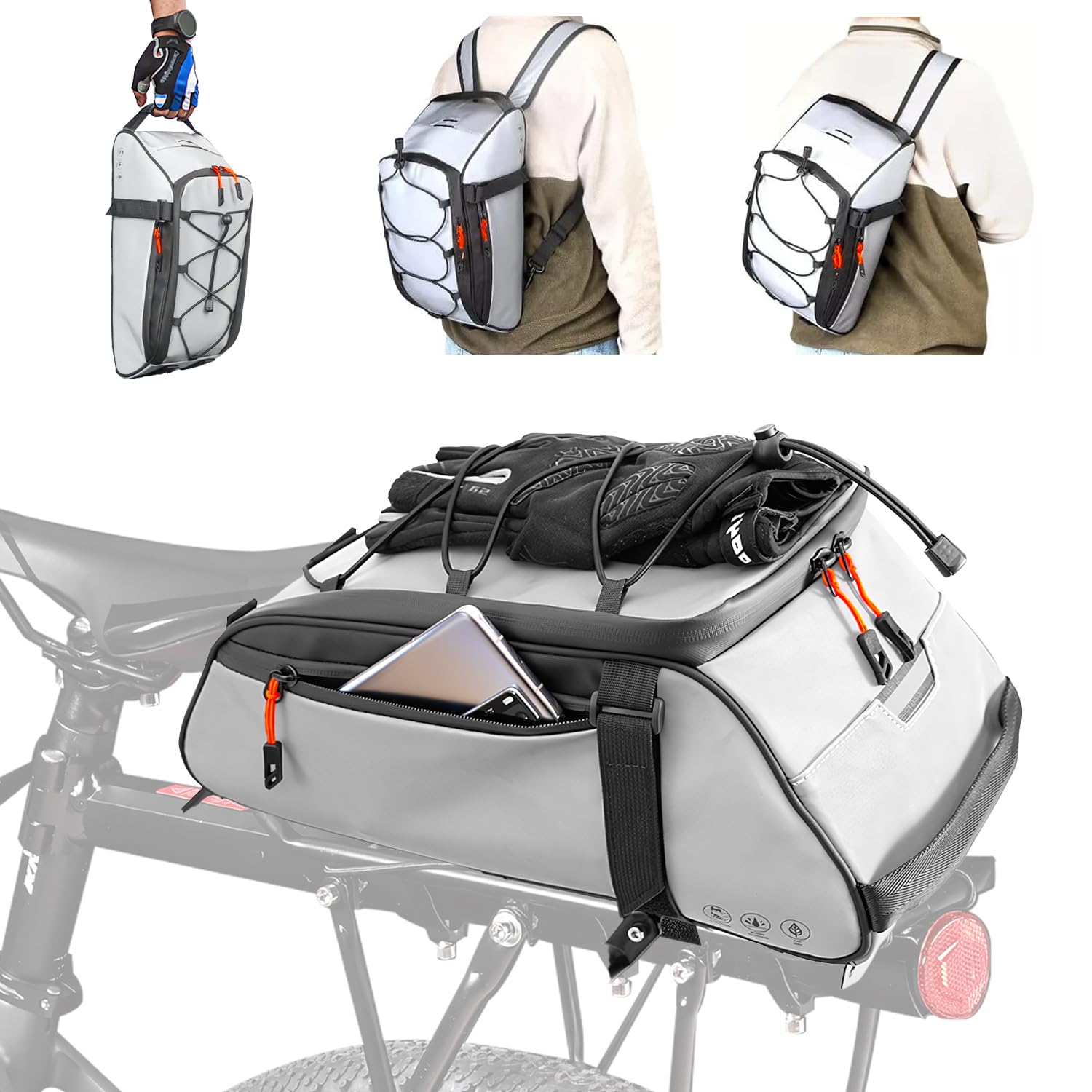 Munaduna 3in1 Fahrradtasche für Gepäckträger - 10L Volumen - Isolierende Gepäckträgertasche mit Rucksackfunktion - Wasserfest & Reflektierend Munaduna 3in1 Fahrradtasche für Gepäckträger - 10L Volumen - Isolierende Gepäckträgertasche mit Rucksackfunktion - Wasserfest & Reflektierend von Munaduna
