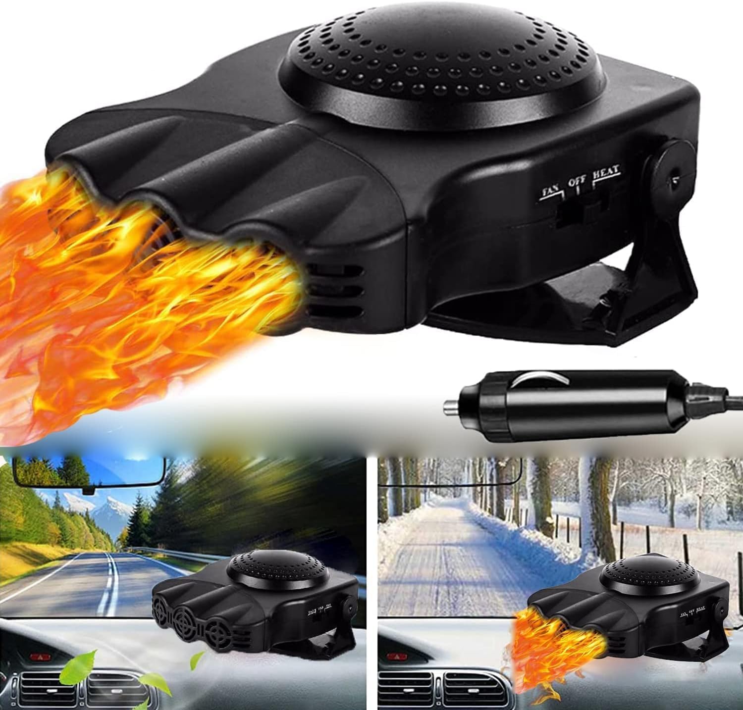 Mupkvy Autoheizung, 12V 150W Anti-Beschlag-Heizung Tragbare Auto Heizung, 2 in 1 Autoheizung Schnelle Heizung & Kühlung, Heizlüfter mit Zigarettenanzünder für KFZ Wohnmobil LKW Wohnwagen Mupkvy Autoheizung, 12V 150W Anti-Beschlag-Heizung Tragbare Auto Heizung, 2 in 1 Autoheizung Schnelle Heizung & Kühlung, Heizlüfter mit Zigarettenanzünder für KFZ Wohnmobil LKW Wohnwagen von Mupkvy