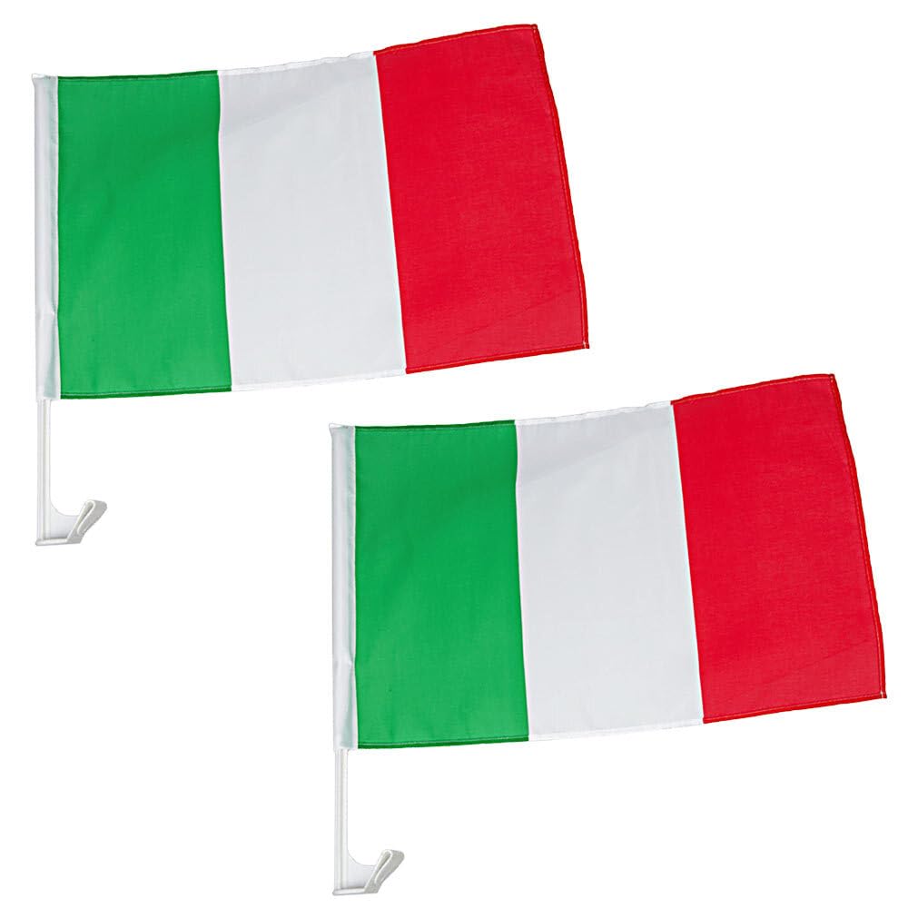 Murago - 2er Set Autofahne Italien 45x30cm - Flagge Fanartikel Fahne für Auto Murago - 2er Set Autofahne Italien 45x30cm - Flagge Fanartikel Fahne für Auto von Murago
