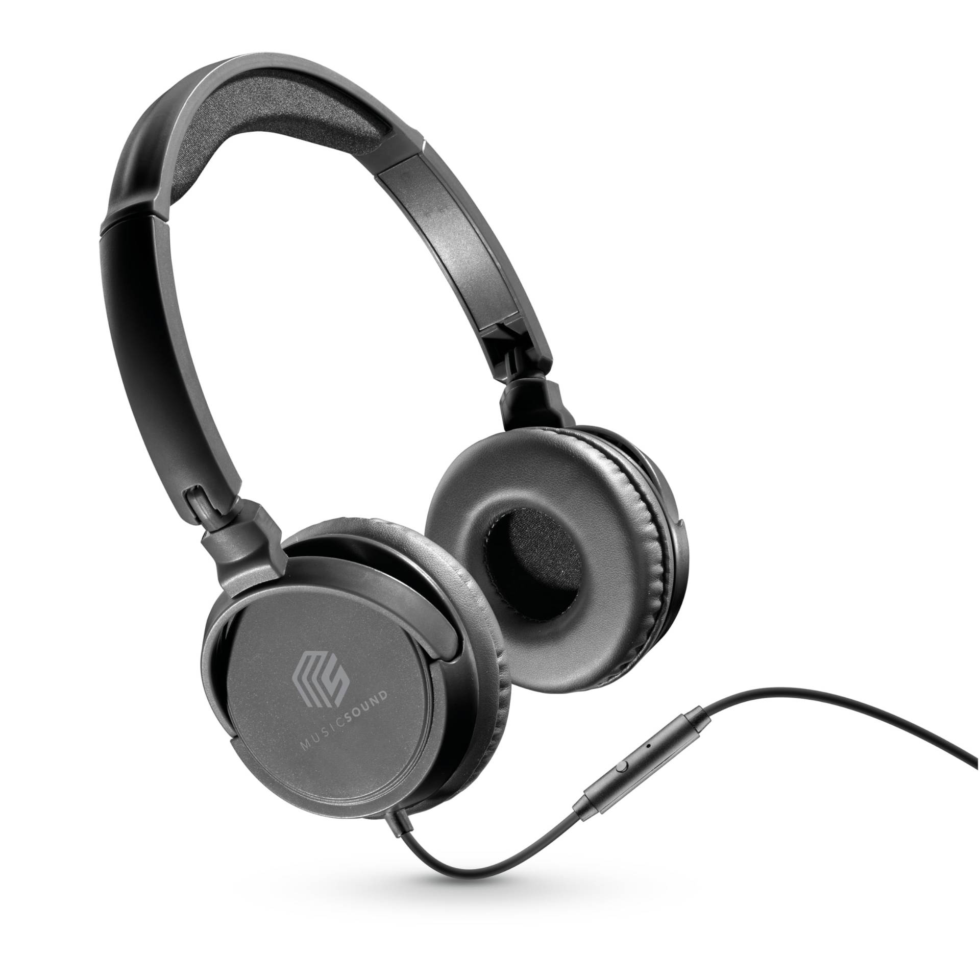Music Sound | Bügelkopfhörer mit Kabel Over Ear Basic | On-Ear-Kopfhörer Faltbarer Kopfbügel mit 1,2 m Anti-Tangle-Kabel und integriertem Mikrofon - 3,5-mm-Klinkenanschluss – Farbe Schwarz Music Sound | Bügelkopfhörer mit Kabel Over Ear Basic | On-Ear-Kopfhörer Faltbarer Kopfbügel mit 1,2 m Anti-Tangle-Kabel und integriertem Mikrofon - 3,5-mm-Klinkenanschluss – Farbe Schwarz von Music Sound