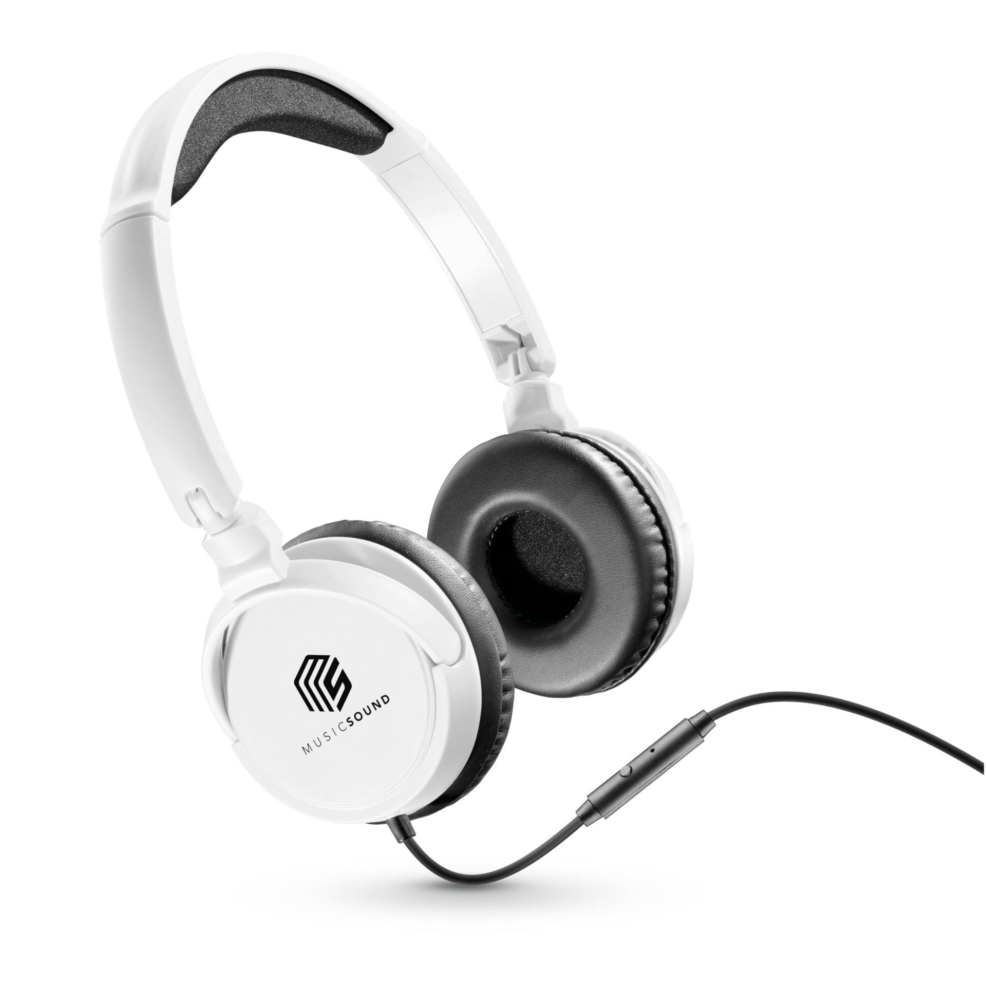 Music Sound | Bügelkopfhörer mit Kabel Over Ear Basic | On-Ear-Kopfhörer Faltbarer Kopfbügel mit 1,2 m Anti-Tangle-Kabel und integriertem Mikrofon - 3,5-mm-Klinkenanschluss – Farbe Weiß Music Sound | Bügelkopfhörer mit Kabel Over Ear Basic | On-Ear-Kopfhörer Faltbarer Kopfbügel mit 1,2 m Anti-Tangle-Kabel und integriertem Mikrofon - 3,5-mm-Klinkenanschluss – Farbe Weiß von Music Sound