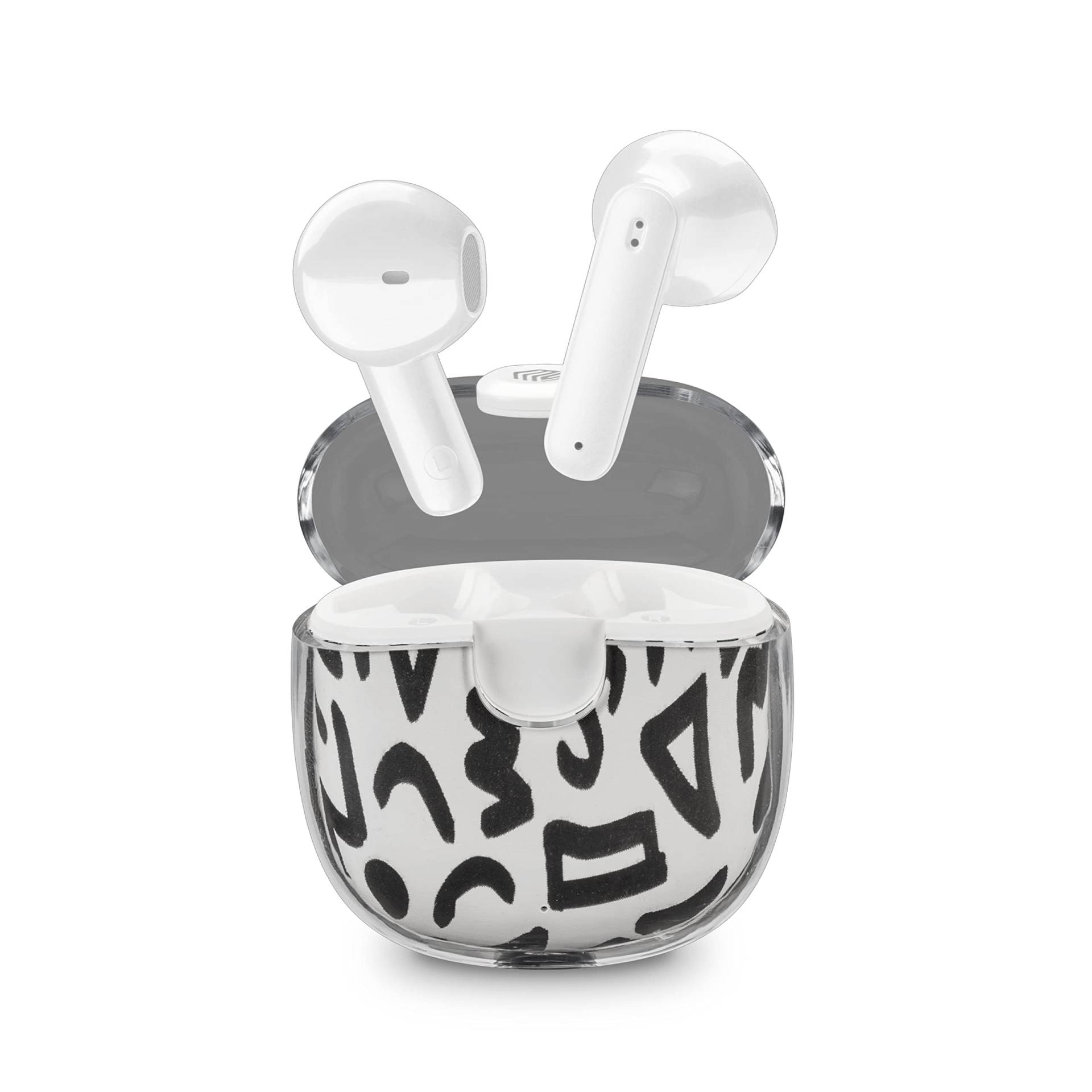 Music Sound | DRIP - Bluetooth-Kapsel-Headset - Transparentes Gehäuse mit modisch gemustertem Design - 19 Stunden Spielzeit - Bedienelemente an der Hörmuschel - Fantasie Streifen Farbe Music Sound | DRIP - Bluetooth-Kapsel-Headset - Transparentes Gehäuse mit modisch gemustertem Design - 19 Stunden Spielzeit - Bedienelemente an der Hörmuschel - Fantasie Streifen Farbe von Music Sound