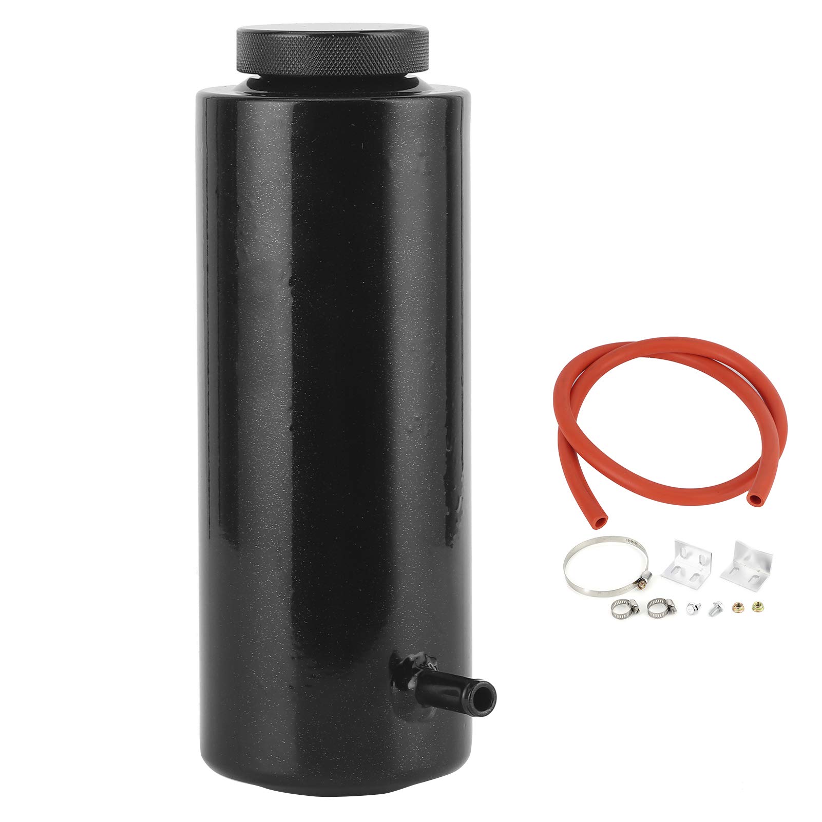 Überlaufbehälter Universal 1l Kühler Kühlmittel Überlaufbehälter Erweiterter Sammeltank Aluminium Jdm Behälter(schwarz) von Mutuer
