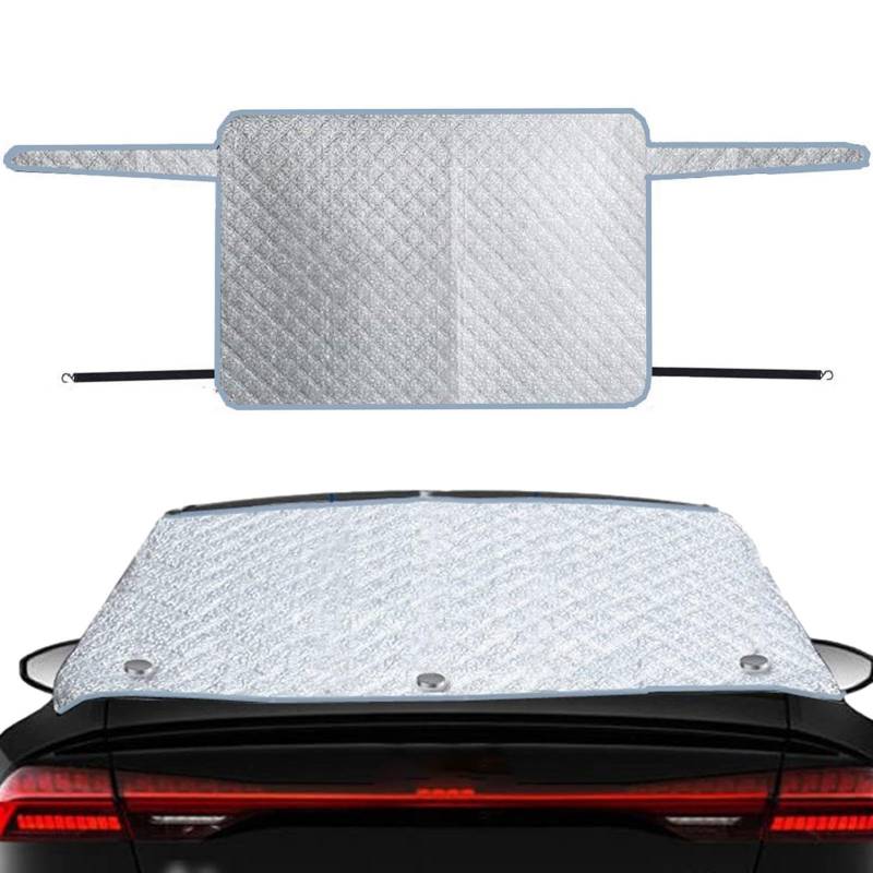 140 X 80 Cm Heckscheiben-Schneeabdeckung, Auto-Heckscheibenabdeckung | 2-lagige Aluminiumfolien-Schneeabdeckung Die Hintere Windschutzscheibe,Mit Haken Und Unsichtbarem Magnet, Leuchtende Schneedecke von Mwqpgyh