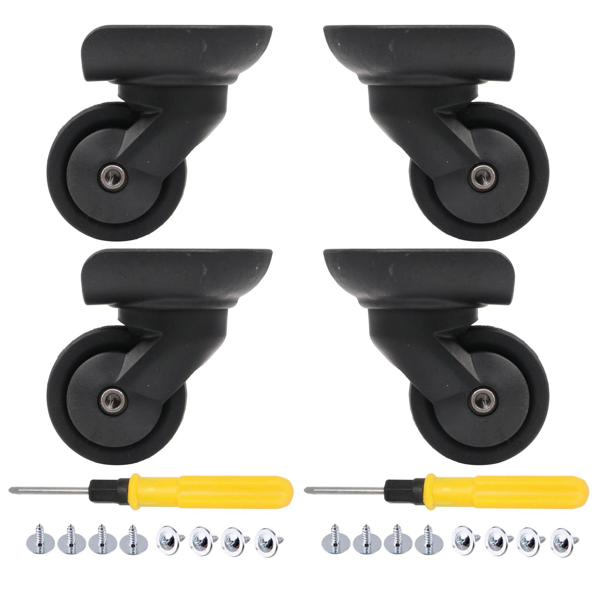 Mxfans 2 Paar Schwenkräder W187 DIY Gepäckrollenzubehör mit Schrauben Schwarz Mxfans 2 Paar Schwenkräder W187 DIY Gepäckrollenzubehör mit Schrauben Schwarz von Mxfans