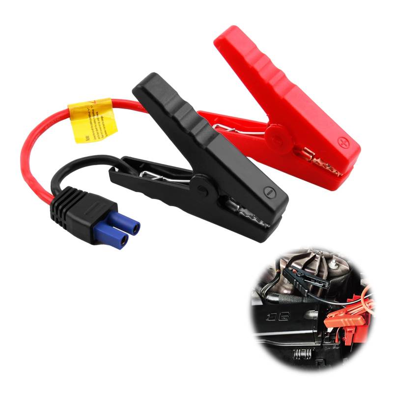 MxyVrix 1 Stück Tragbares Notfall-Auto-Starthilfekabel, Auto Notfall Starthilfekabel, Ersatz-Krokodilklemmen für 12V Auto Starthilfe, Intelligentes Jumper Anlasser Booster Kabel mit Überlastschutz von MxyVrix