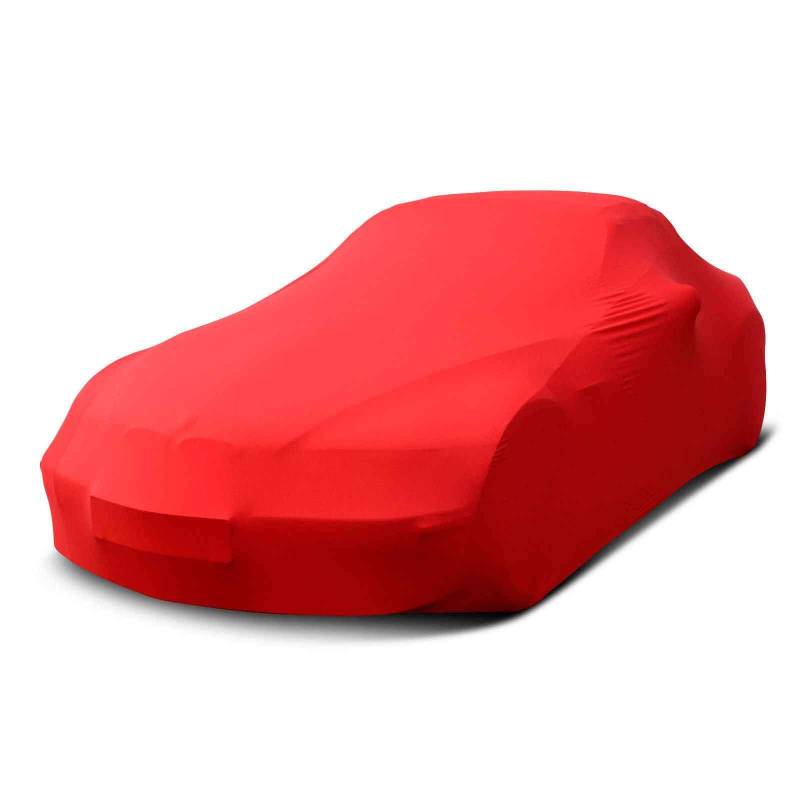 Autoplane Kompatibel mit Ford USA Mustang Cabriolet Premium Indoor Plane formanpassend atmungsaktiv aus Stoff in Rot von MyCarCover