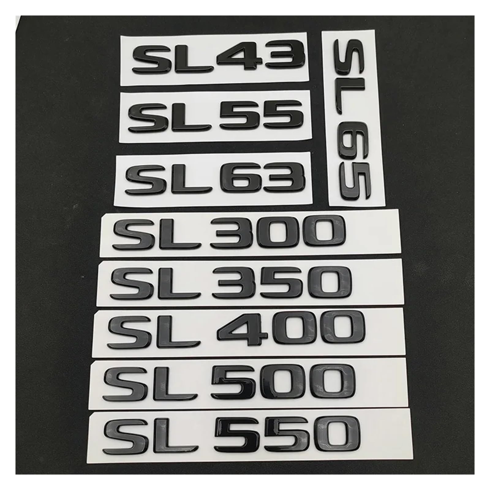 zlj6688 3D ABS Buchstaben Kofferraum Abzeichen SL 43 55 63 65 300 350 400 450 500 550 Emblem Logo kompatibel mit SL R230 R290 R231 Autozubehör (Color : Glossy Black, Size : SL500) von MyFisher