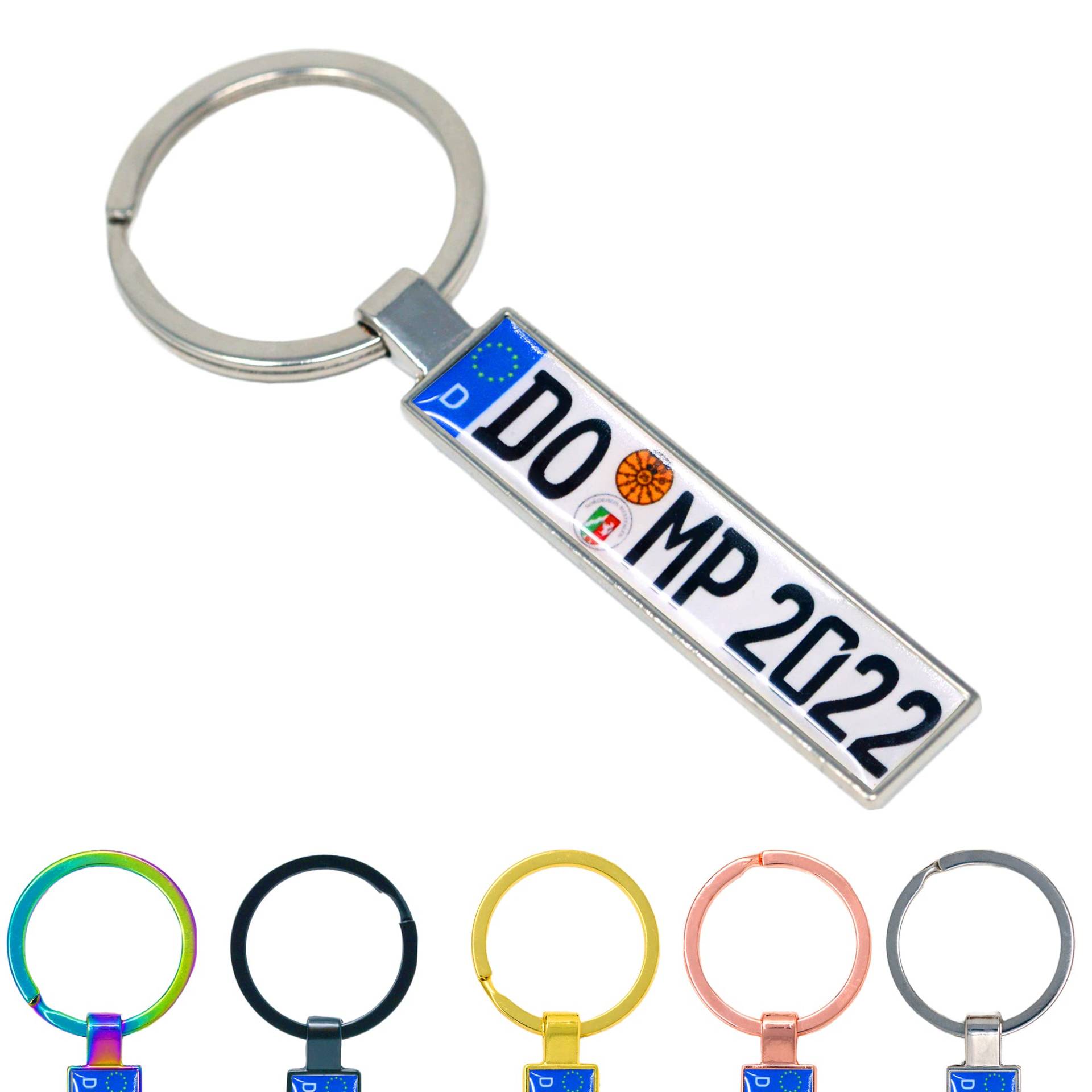 MyPrezzie Personalisierter Kennzeichen-Schlüsselanhänger Mini Nummernschild beidseitig individuell bedruckt Personalisierte Partner Geschenke Minischild Auto Kfz Führerschein Valentinstag von MyPrezzie