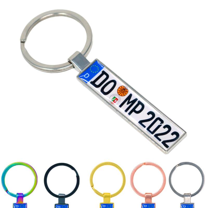 MyPrezzie Personalisierter Kennzeichen-Schlüsselanhänger Mini Nummernschild beidseitig individuell bedruckt Personalisierte Partner Geschenke Minischild Auto Kfz Führerschein Valentinstag von MyPrezzie