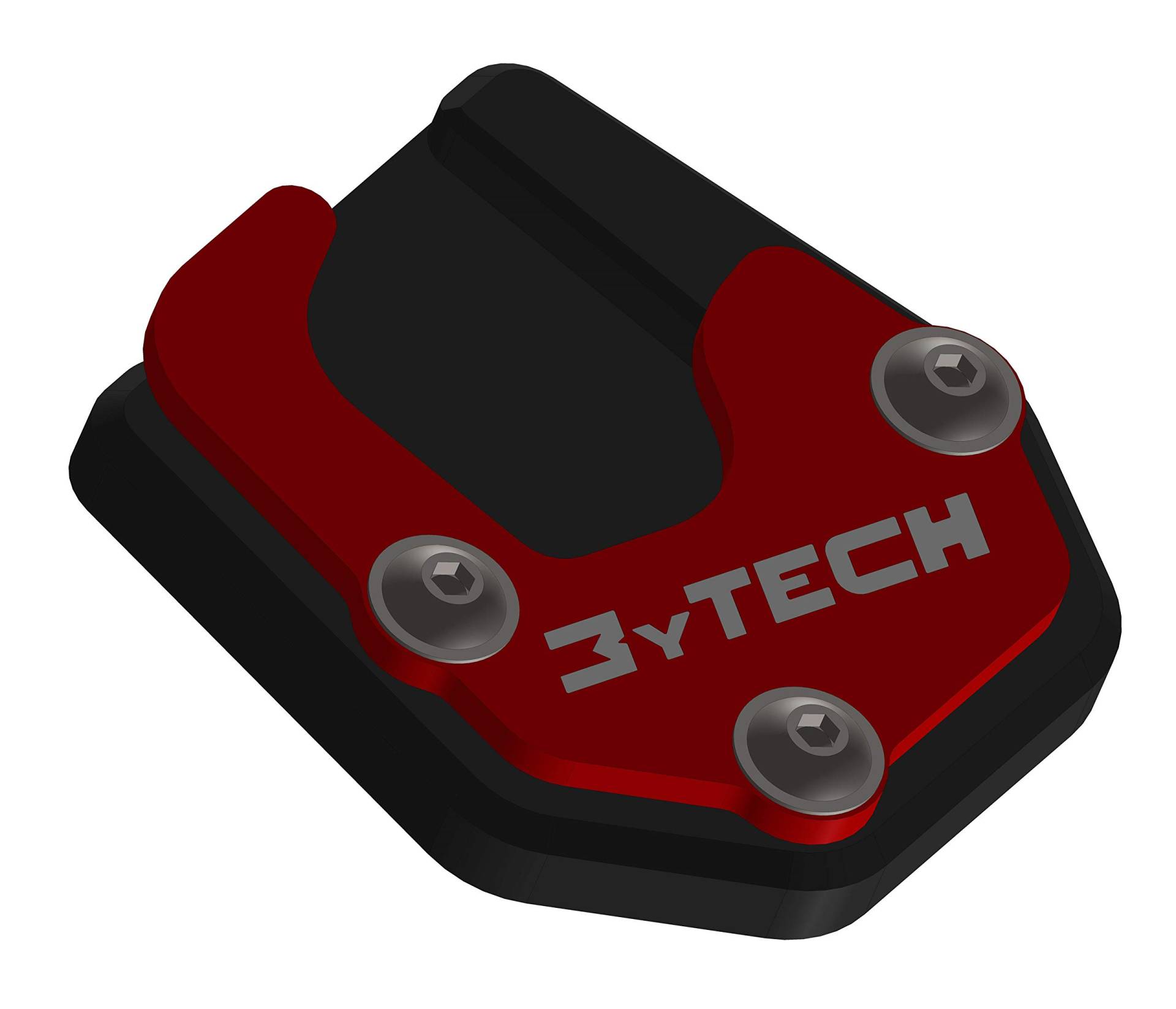 MyTech - Seitenständerverbreiterung, Auflagevergrößerung aus eloxiertem hochfestem Aluminium – V85 TT 1' Serie 2019 (Rot) von MyTech