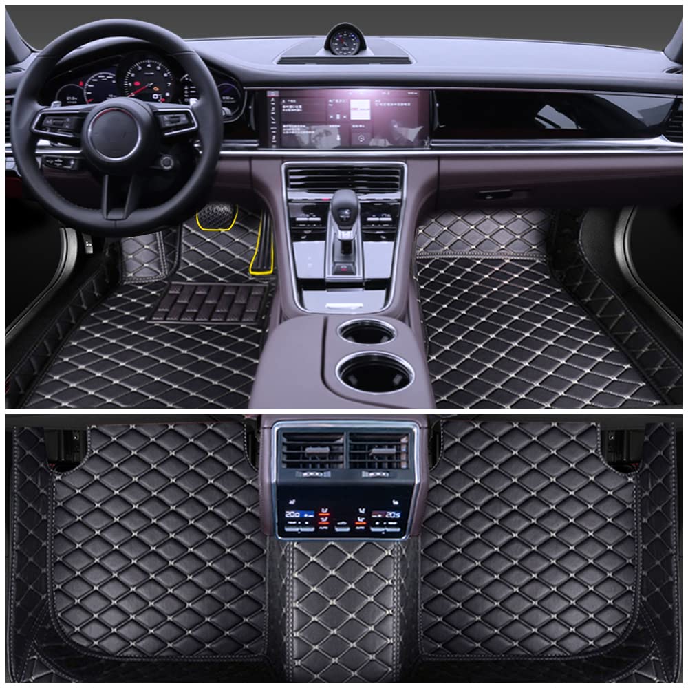 Auto-Fußmatten kompatibel mit Audi Luxus Kunstleder Auto Fussmatten Wasserdicht Anti-Rutsch Teppiche Schwarz Beige Auto-Fußmatten kompatibel mit Audi Luxus Kunstleder Auto Fussmatten Wasserdicht Anti-Rutsch Teppiche Schwarz Beige von Myhung