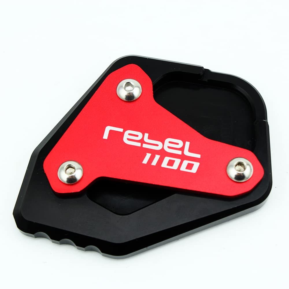 Seitenständer Erweiterungsplatte kompatibel mit Honda CMX1100 Rebel 1100 2021 Motorrad Linke Seite Ständer Vergrößerung Unterstützung (Rot) von N/A Generic
