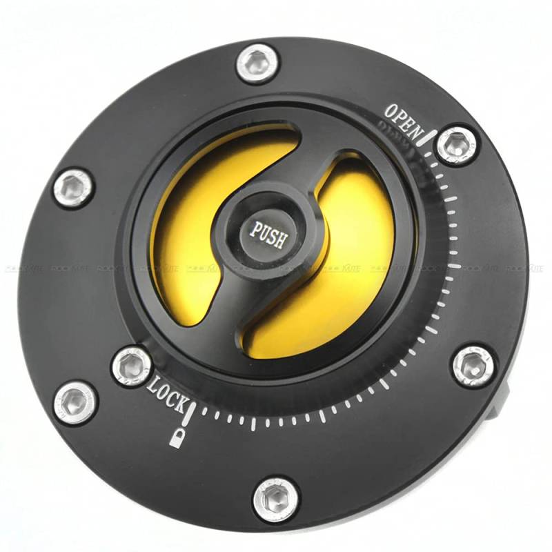 Tankdeckel für Triumph Tiger 800/900 Daytona 675/R Street Triple 675 RX Speed Triple 1050 R ABS Motorrad Gasabdeckung Keyless Quick Release (Gold) von N/A Generic